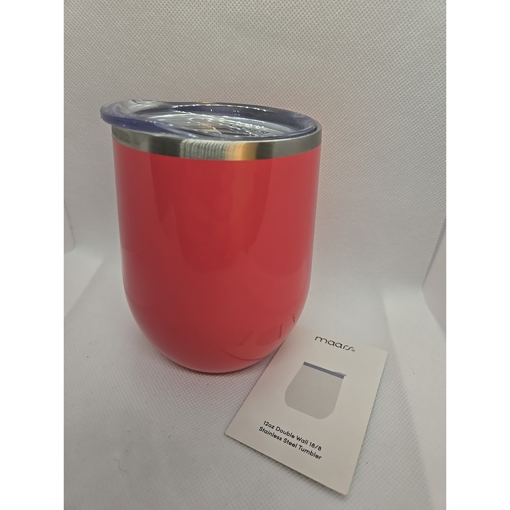 Maars 12 oz Double Wall 18/8 Stainless Steel Tumbler Pink New